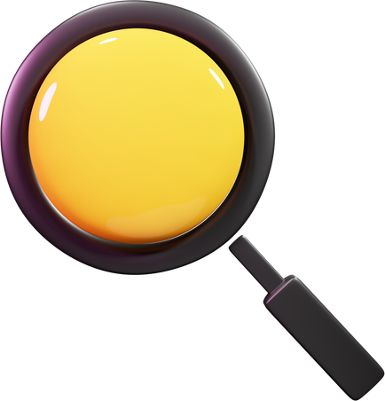 black and yellow search 3D UI Icon element
