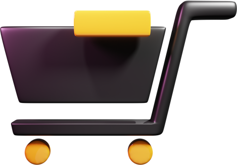 black and yellow delete from cart 3D UI Icon element
